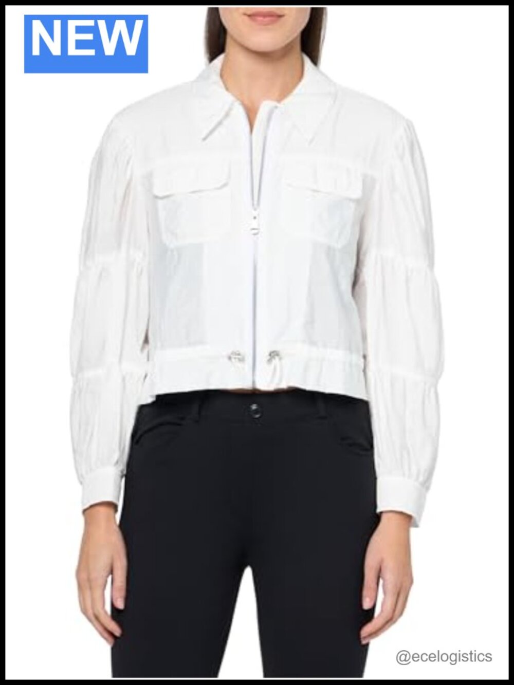 Cinq a Sept Melonia Tumbled Woven Long Sleeve Zipper Jacket